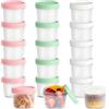 LIAILA 18 Pezzi Contenitori Ermetici per Alimenti Piccoli,200ML Riutilizzabili Contenitori per Freezer, Freezer,Adatto per conservare salse e condimenti adatto al microonde e al frigorifero.