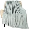 TOONOW Coperta in pile super morbida e accogliente, 127 x 152,4 cm, leggera, pelosa, comoda, in flanella, calda, per divano, letto, grigio mirage