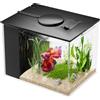 Vehipa Mini Acquario Completo 3,7 L, Acquario per Betta in Acrilico con Pompa Filtro e Luce LED, Ideale per Pesci Piccoli, Gamberetti e Piante (Nero)