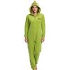 sarcia.eu Grinch Polare Pigiama Monopezzi con Cerniera, da Donna, Caldo, con Cappuccio (IT, Testo, L, XL, Regular, Regular, Grinch)