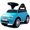 TURBO CHALLENGE - Fiat 500 - Camminatore - 119095 - Ruote Libere - Blu - Max 25 kg - Plastica - Batterie Non Incluse - Giocattolo per Bambini - Regalo - A partire dai 12 mesi