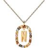 P D PAOLA PDPAOLA - Collana con lettera N in argento Sterling 925, placcato oro 18 carati, gioiello da donna