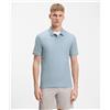 BOSS ORANGE Boss Polo slim fit in cotone elasticizzato con toppa con logo Celeste Uomo