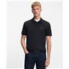BOSS ORANGE Boss Polo slim fit in cotone elasticizzato con toppa con logo Blu Scuro Uomo
