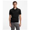 BOSS ORANGE Boss Polo slim fit in cotone elasticizzato con toppa con logo Black Uomo