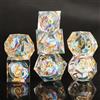 Elifel Dadi DND Set 7 pezzi Sabbie Mobili Poliedrici Fatti a Mano Resina con Bordi Affilati per Dungeons and Dragons Pathfinder Roll Giochi da tavolo Giochi RPG MTG con Confezione Regalo
