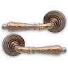 Infinity Decor Set di maniglie antiche per porte interne, in ottone massiccio martellato