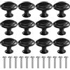 MengH-SHOP Pomolo per Mobile Rotondo Pomelli per Porta Maniglia per Armadietto con Viti per Porte Armadietti Cassetti e Guardaroba Accessori Mobili 30mm Nero 12 Pezzi