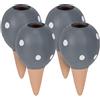 Relaxdays Set 4 Sfere da Irrigazione, Coni in Argilla da 100 ml, Piante e Fiori da Interni e Esterni, Grigio Terracotta