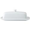 Mikasa Chalk Burriera in porcellana con coperchio, 21 cm | Burriera bianca per colazione e cena | Grande portaburro | Lavabile in lavastoviglie e in confezione regalo
