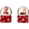 Dekohelden24 Bellissimo Set di 2 Piccolo Palle di Vetro con Neve, Circa 5 x 3,5 cm/Ø 3,5 cm