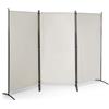 FANTASK 260 x 183 cm, divisorio pieghevole, 3 pezzi, divisorio da parete in metallo e poliestere, frangivista, divisore interno per casa, ufficio, terrazza, extra largo