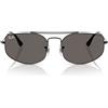 Ray-Ban Occhiali da Sole RB3845 002/B1 Explorer 5 Nero/Grigio Scuro Unisex 57/17/140