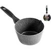Home Stone Casseruola Conica Antiaderente, con Manico, Pietra, Antracite/Grigio, 16 cm