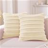 YSTELLAA Velluto Federe Cuscini Divano 40x40, 2 Pezzi, Bianco Crema | Morbido Resistenti, Tessuto Identico Fronte/Retro, Forma Corazón Cerniera, Decorazione Per Divano Soggiorno Camera Da Letto