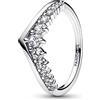 PANDORA Timeless Anello Wish con pavé fluttuante, in argento Sterling con zirconia cubica trasparente, 54