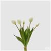 EDG Enzo De Gasperi Bouquet 5 Tulipani con Foglie Artificiali H 40 Cm White