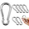 REBECASKYENS 8 pezzi Moschettoni M8(φ8 x 80 mm) in acciaio inox 304,Moschettone Portata 250 kg/550 lb, Moschettone con Gancio a Molla,Moschettone a molla zincato alta qualità,per zaino