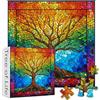 PICKFORU Puzzle in vetro colorato per adulti da 1000 pezzi in su, PICKFORU Tree of Life Puzzle con colori arcobaleno, puzzle colorati difficili come regali unici