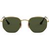 Ray-Ban Occhiali da Sole RB3548N 001/58 Hexagonal Oro/Verde G-15 Unisex Polarizzati 51/21/145