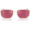 Ray-Ban Occhiali da Sole RB3768 001/D0 Oro Arista/Viola Scuro Rosso Specchiato Unisex 56/17/145