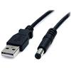 Adaptare 40545 Spina cava da 2,5 mm maschio a USB tipo A maschio, nero, lunghezza 60 cm