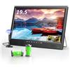 Desobry TV portatile da 19 pollici 1080p, piccola Televisión con antenna e batteria, tv 12 volt per camper, base regolabile, HDMI AV USB, adatta per l'intrattenimento domestico