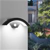 Comely Applique da Parete LED Moderna, 24 W Lampada da parete Esterno con Sensore di Movimento, Nero Applique in Alluminio IP65 Impermeabile per Giardino Terrazza Corridoio Garage Portico, 6500 K
