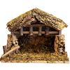VILLAGE GIFT IMPORTERS Presepe Villaggio Stalla in Legno Set Presepe Natalizio 25,4 x 12,7 x 20,3 cm Made in Italy