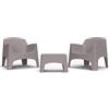 BICA S.P.A. Set giardino Ibiza Terrace, tortora, polipropilene, 2 poltrone con tavolino, set esterno