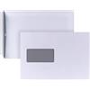 POSTHORN MADE BY BONG POSTHORN - Buste formato C5 (25 pezzi), con chiusura adesiva, con finestra, stampa interna bianca, per la privacy, formato A5, 229 x 162 mm, 90 g/m²