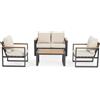 BIZZOTTO SET 4 SALOTTO CON CUSCINO LEANDRO ANTRACITE -BEIGE 0663881 BIZZOTTO