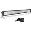 Willpower Barra LED 81cm 32 Pollici 405W Fari LED 12V 24V Spot e Inondazione Impermeabile Faretti Faro da Lavoro LED Barra Luci LED per Fuoristrada Auto Trattore Camion 4x4 Barca ATV con Cablaggio