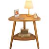 lcvtos Tavolino Triangolare a 2 Ripiani, Tavolino Piccolo in Legno e Metallo con Ripiano, per Soggiorno, Camera da Letto, Ufficio, 50 x 50 cm (Noce)