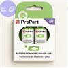 ProPart-3C Batterie 9V Ricaricabili USB-C 3700mWh Conf.2pz - PP9V335C