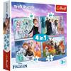 Trefl - L'Incredibile Mondo Di Frozen Puzzle 4In1 - Disney Frozen 2 Stampa Di Alta Qualità Per Bambini Sopra I 3 Anni