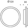 Simes ZEN TONDA Lampada da Parete IP65 Simes Senza griglia Emergenza diametro 320mm Grigio Alluminio 4000k