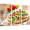 Cuadros Camara Quadro Su Legno, Pizzeria ristorante italiano, sfondo di legno di pizza,, 97 x 62cm, Stampa in qualita fotografica. Ref. 26905