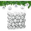 Relaxdays Palline di Natale, Set da 50 Palle Albero, Addobbi Natalizi, ∅ 6 cm, Sfere in Plastica Lucida e Opaca, Argento