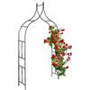 Relaxdays Arco per Rampicanti da Giardino, Sostegno in Ferro per Rose, HLP: 270 x 145 x 37 cm, Supporto Piante, Nero
