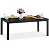 Relaxdays Tavolino da Giardino, 39 x 98 x 48 cm, Tavolo per Balcone e Terrazza, Aspetto Legno, Plastica e Acciaio, Nero