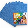 OFITURIA Fogli di Gomma Eva Glitterata per Lavoretti Creativi, Progetti Scolastici, Scrapbooking e Decorazioni Artistiche 20x30cm (Blu Glitterato, 5 pz)