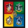 Pyramid International - Cornice Harry Potter - 4 case di Hogwarts - Effetto 3D - 25 x 20 cm - Licenza ufficiale