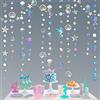 pinkblume Ghirlanda iridescente a forma di sirena con meduse, conchiglie, stelle marine, perle, carta olografica, stelle filanti per sirenetta, arcobaleno, compleanno, baby shower, addio al nubilato,