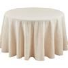 SARO LIFESTYLE Tovaglia Toscana in Misto Poliestere e Lino Senza Bordo a Punto Croce, Naturale, 228,6 cm