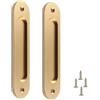 MiJunHD Maniglia per porta scorrevole da incasso, 2 pezzi, ovale in oro rosa opaco, 180 x 40 mm, in lega di alluminio massiccio, con fondo piatto, con viti, per porta scorrevole, armadi, finestre