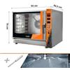 Forno Elettrico a Convezione Professionale, Digitale, Bivalente, 5 Teglie 60x40 o GN 1/1, Vapore Diretto con Sistema di Lavaggio e Sonda Temperatura - Trifase