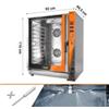 Forno Elettrico a Convezione Professionale, Digitale, Bivalente, 10 Teglie 60x40 o GN 1/1, Vapore Diretto con Sistema di Lavaggio e Sonda Temperatura - Trifase