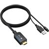 eSynic Cavo Convertitore da eARC/ARC HDMI a Ottico per HDTV a Soundbar Cuffie Wireless Home Theater, 192KHz eARC ARC Audio Extractor Professionale con 1.5M Cavo Integrato, Supporta 5.1ch e 2.0ch