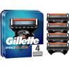 Gillette Fusion 5 Proglide LAMETTE DA BARBA per Rasoio Barba Manuale, 4 Lamette Gillette Fusion 5 di Ricambio, Rasatura Profonda e Duratura, Striscia Lubrificante, Lama di Precisione, Rasoio Uomo